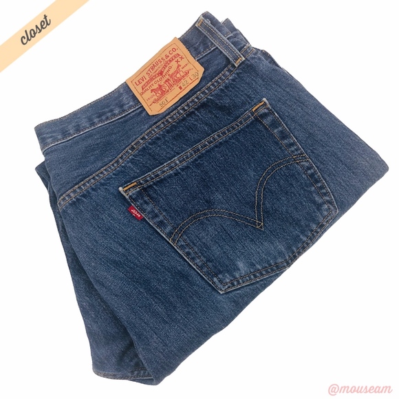[Levi’s] Men's Med Wash 501 Straight Leg Jeans - Picture 1 of 8